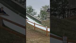 Twins going down the slide at Roca Berry Farm [upl. by Nnednarb]