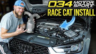 Installing DOWNPIPE on my B9 Audi S4 LOUDER amp FASTER [upl. by Haldane]