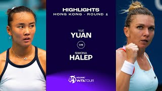 Yuan Yue vs Simona Halep  2024 Hong Kong Round 1  WTA Match Highlights [upl. by Odawa]