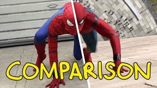 SpiderMan Homecoming  Homemade Side by Side Comparison [upl. by Verdha]