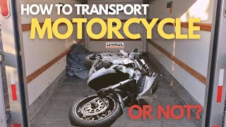 How to Transport a Motorcycle  Uhaul Enclosed Trailer [upl. by Trammel]