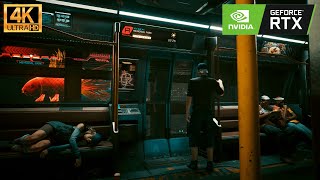 4K Immersive Cyberpunk 2077 Metro Ride  Update 21 [upl. by Nicol603]