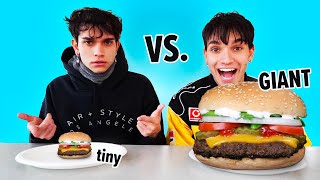 GIANT VS TINY FOOD CHALLENGE  Lucas and Marcus [upl. by Htiel]