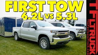 Compared 2019 Chevy Silverado 1500 53L vs 62L V8 First Tow Review [upl. by Slifka968]