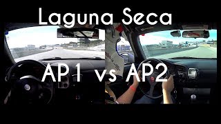 S2000 AP1 vs AP2 Hot Laps and Track Day Shenanigans at Laguna Seca [upl. by Aerdnas]