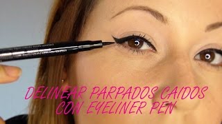 COMO DELINEAR OJOS PEQUEÑOS CON PARPADOS CAIDOS FACIL  INMAZEN [upl. by Nipsirc]