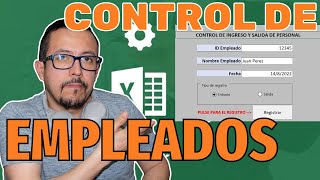 Control de EMPLEADOS RELOJ registro ENTRADA Y SALIDA con Macros en Excel [upl. by Millard]