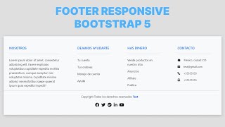 como HACER un FOOTER RESPONSIVE con BOOTSTRAP 5 😱 [upl. by Barker]