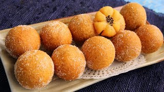 Korean chapssal doughnuts Sweet chewy doughnut balls filled with sweet red beans [upl. by Ynohtnacram]