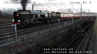 34046 Braunton  The Christmas White Rose Crewe Cheshire UK  Railcam LIVE [upl. by Irmgard604]