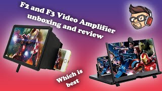 3D F2 and F3 enlarged mobile screen Unboxing and review  3D Mobile Cinema  which is best [upl. by Atinaujnas485]