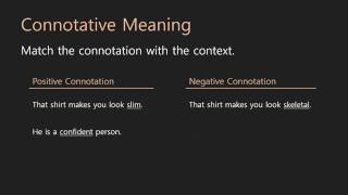 Grammar Lessons  Connotative Meaning [upl. by Mendive]