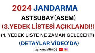 Jandarma Astsubay ASEM 3 yedek listesi açıklandı 4 liste ne zaman gelecek jandarma astsubay [upl. by Ardnwahs]