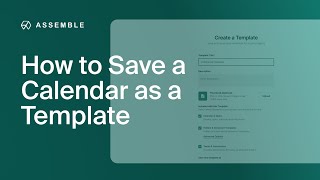 How to Save a Calendar as a Template [upl. by Dugan]