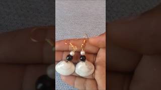 Diy seashell earrings 😍viralvideo trending earrings youtubeshorts [upl. by Ennovihc]