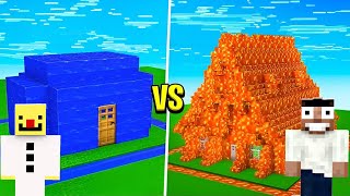 Minecraft NOOB Vs PRO  WATER VS LAVA House Build Challenge  Minecraft Mods  Minecraft gameplay [upl. by Buckels]