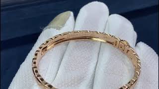 Chanel COCO Crush Bracelet Quilted Motif 18k Beige Gold Diamonds J11763 [upl. by Frydman]