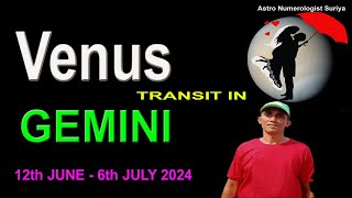 Venus Transit In Gemini 2024 Vedic Astrology। Venus Transits In Gemini 2024। [upl. by Nortad]