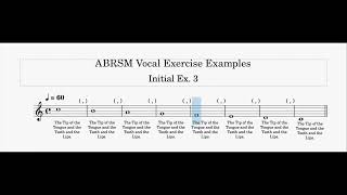 Warmup Vocal Exercises Ex3  ABRSM Initial  60 bpm  SingAlong [upl. by Seuqramed]