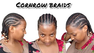 I tried Cornrows braids with beads for the first time  cornrow braids hairstyles Cornrows [upl. by Strickland613]