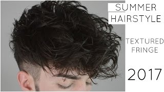 Textured Fringe  Mens Summer Hairstyle  Disconnected Undercut [upl. by Eram]