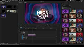 Premium Overlays Neon Waves Tutorial After Effects  Premiere Pro MOGRTs [upl. by Ynnob803]