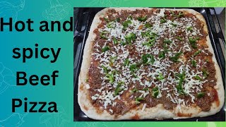 Cheese Qeema PizzaHot and spicy Beef pizza How to make pizza dough at home Homemade pizza recipe [upl. by Rizzo985]