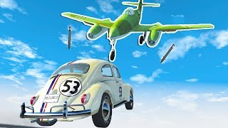 HERBIE VS ME262 FIGHTER JET ROCKETS  BeamNG Drive Herbie Mod [upl. by Airekat609]