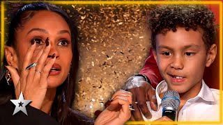 Dreams Come True BRAVE Young Boy Wins the Golden Buzzer in a HEARTBREAKING Audition [upl. by Joyann649]