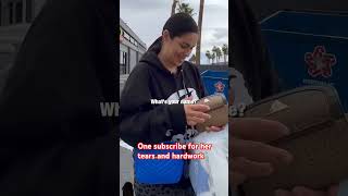 She is so laborious kindness money homeless prank love youtubeshort viralvideo [upl. by Maghutte]