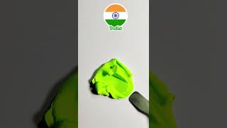 Flag of India GreenWhite an Oragn color mixed shorts colormixing satisfyingart asmart [upl. by Schlicher]