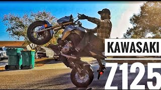 Kawasaki Z125 First Mod amp WHEELIES [upl. by Ennad]