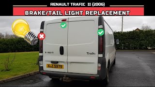 RENAULT TRAFIC BRAKE LIGHT REPLACEMENT HOW TO CHANGE TAIL LIGHT ON VAUXHALL VIVARO NISSAN PRIMASTAR [upl. by Einad]