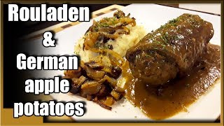 how to make beef rouladen  beef roulade and german apple potatoes [upl. by Quiteri]