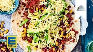 Burrito Rezept  Selbstgemachte Burritos mit Hackfleisch Mais und Kidneybohnen  EDEKA [upl. by Maxama394]