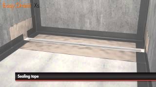 Linear Shower Drain Installation – Easy Drain Xs English [upl. by Nappy737]