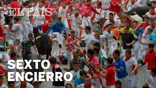 SEXTO encierro de SAN FERMÍN carrera RAPIDÍSIMA [upl. by Horatius64]