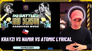 ATOMIZADO REACCIÓN  KRAYZI VS NAMIR VS ATOMIC LYRICAL freestyle chilereaccion esparzaladara [upl. by Aicirt588]