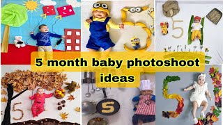 latest 5 month baby photoshoot ideas । diy baby photoshoot ideas । 5 month baby photoshoot [upl. by Laitselec]