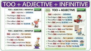 TOO  Adjective  Infinitive  Learn English Grammar  English Word Order  Woodward English [upl. by Hnamik]