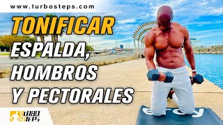 TONIFICA Espalda Hombros y Pectorales con esta RUTINA [upl. by Odraccir43]