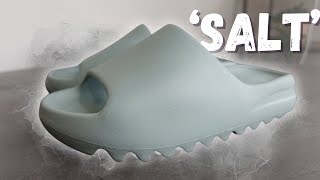 YEEZY SLIDE 2024 ‘SALT’ REVIEW  ON FOOT [upl. by Catt]