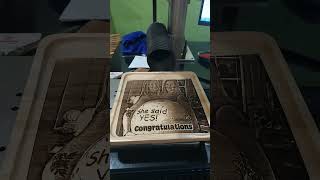 Wooden Plate  Laser Engraving engraving co2laserengravingcuttingmachine lasercutting wood [upl. by Leckie]