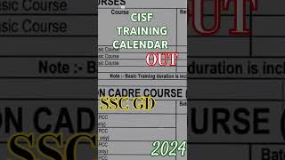 CISF training calendar out  ssc gd  today  training schedulesscgd [upl. by Hedi470]