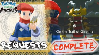 Pokemon Legends Arceus Request 91 Walkthrough quotOn the Trail of Giratinaquot How To Unlock amp Guide [upl. by Allbee]