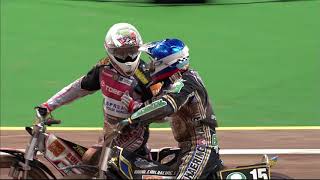 Nicholls v Sayfutdinov FIGHT  FIM Speedway Grand Prix [upl. by Arol55]