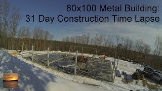 80x100 Metal Building 31 Day Construction Time Lapse [upl. by Catherine]