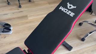 WOZE Adjustable Weight Bench Foldable Workout Bench Review High quality bench and portable too [upl. by Maillliw]