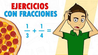 EJERCICIOS CON FRACCIONES Suma y resta de fracciones Super facil  Para principiantes [upl. by Neroled]