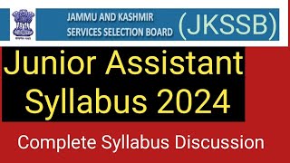 JKSSB Junior Assistant Syllabus 2024  JKSSB Jr Assistant Syllabus new 2024  jkssb jr assistant [upl. by Ianthe542]